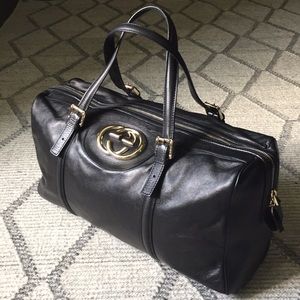 💝💝💝 Black leather Gucci hand bag